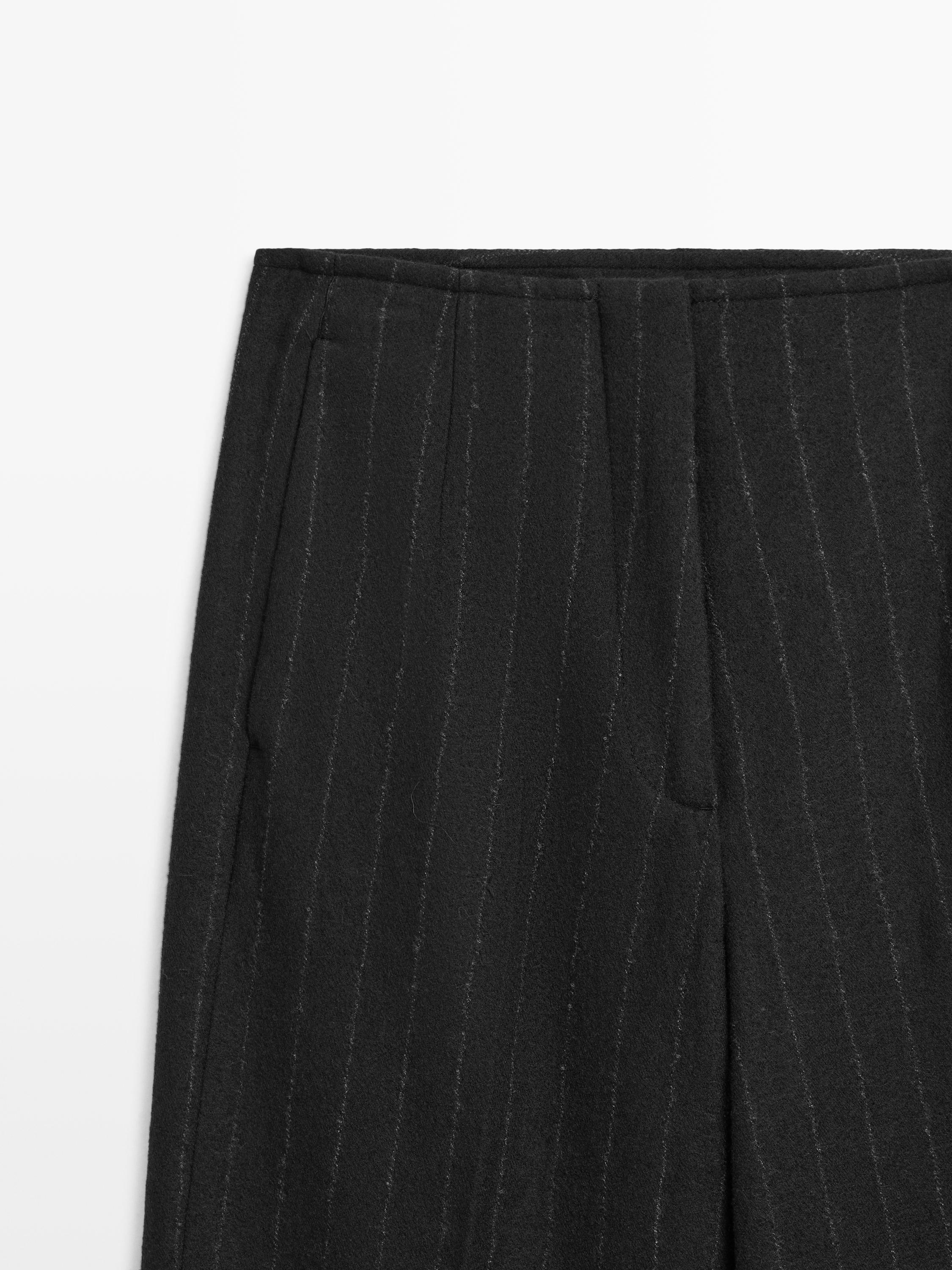 Straight-leg pinstripe trousers